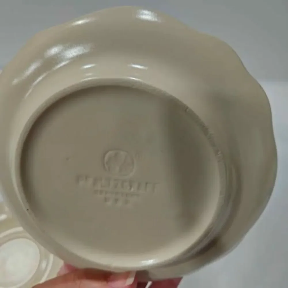 Gibson Housewares Cream Scalloped Saucers Set of 4
